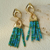 Vintage Swing Geometric Tassel Earrings - floysun