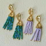 Vintage Swing Geometric Tassel Earrings - floysun