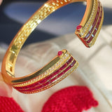 Vintage T - Bar Ruby Cuff Bracelet - floysun