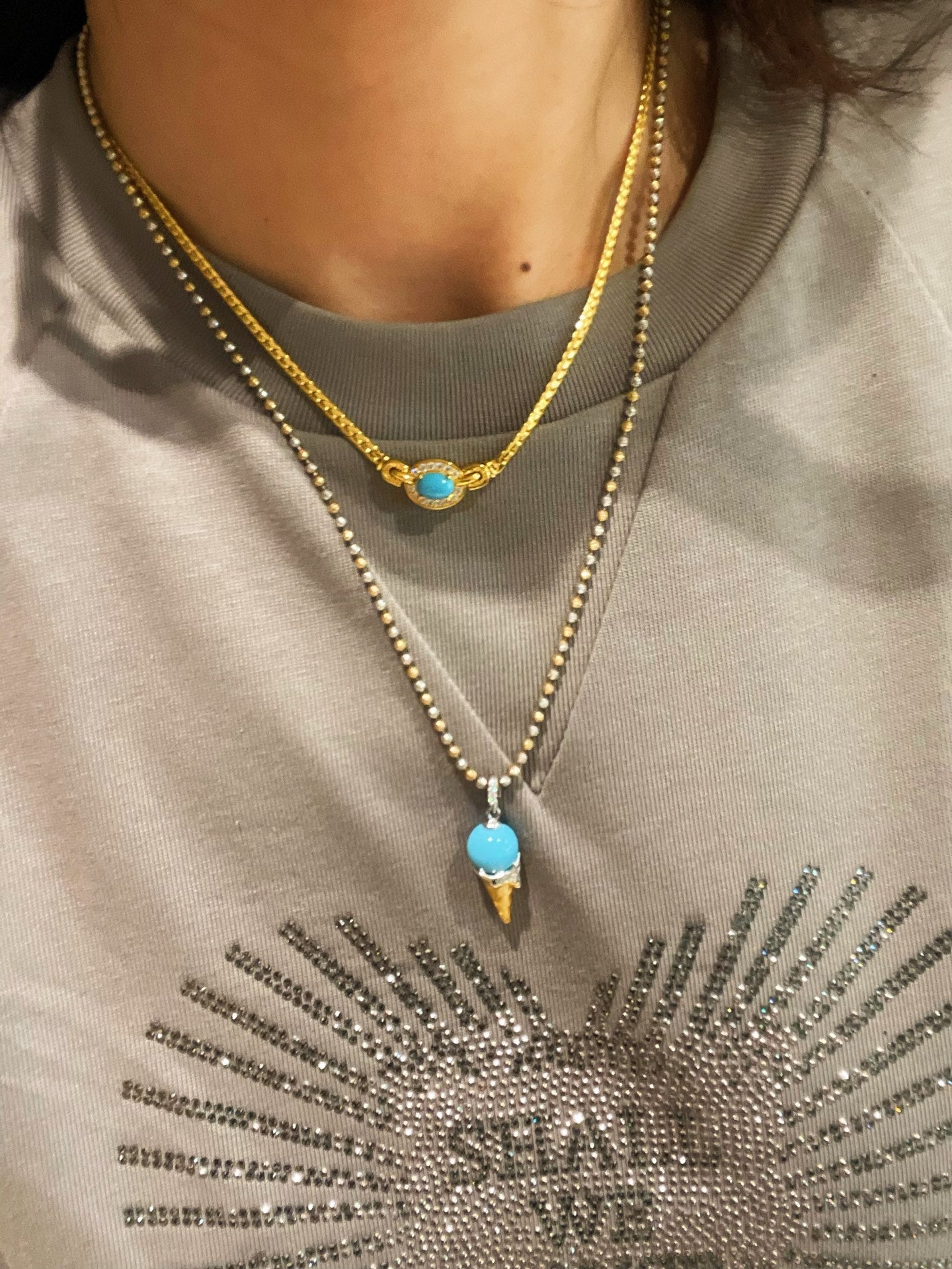 Vintage Turquoise Filigree Choker Necklace - floysun