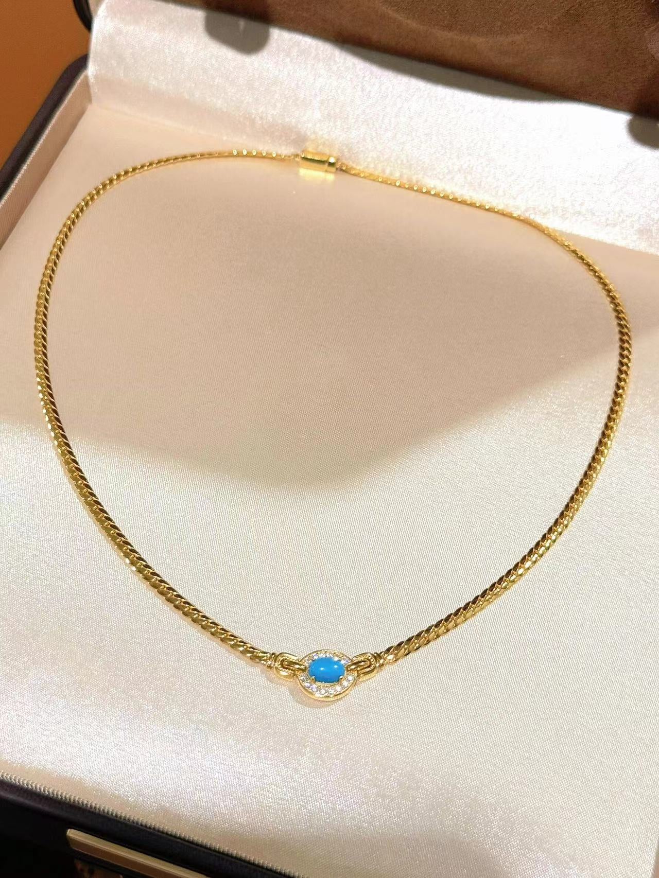 Vintage Turquoise Filigree Choker Necklace - floysun