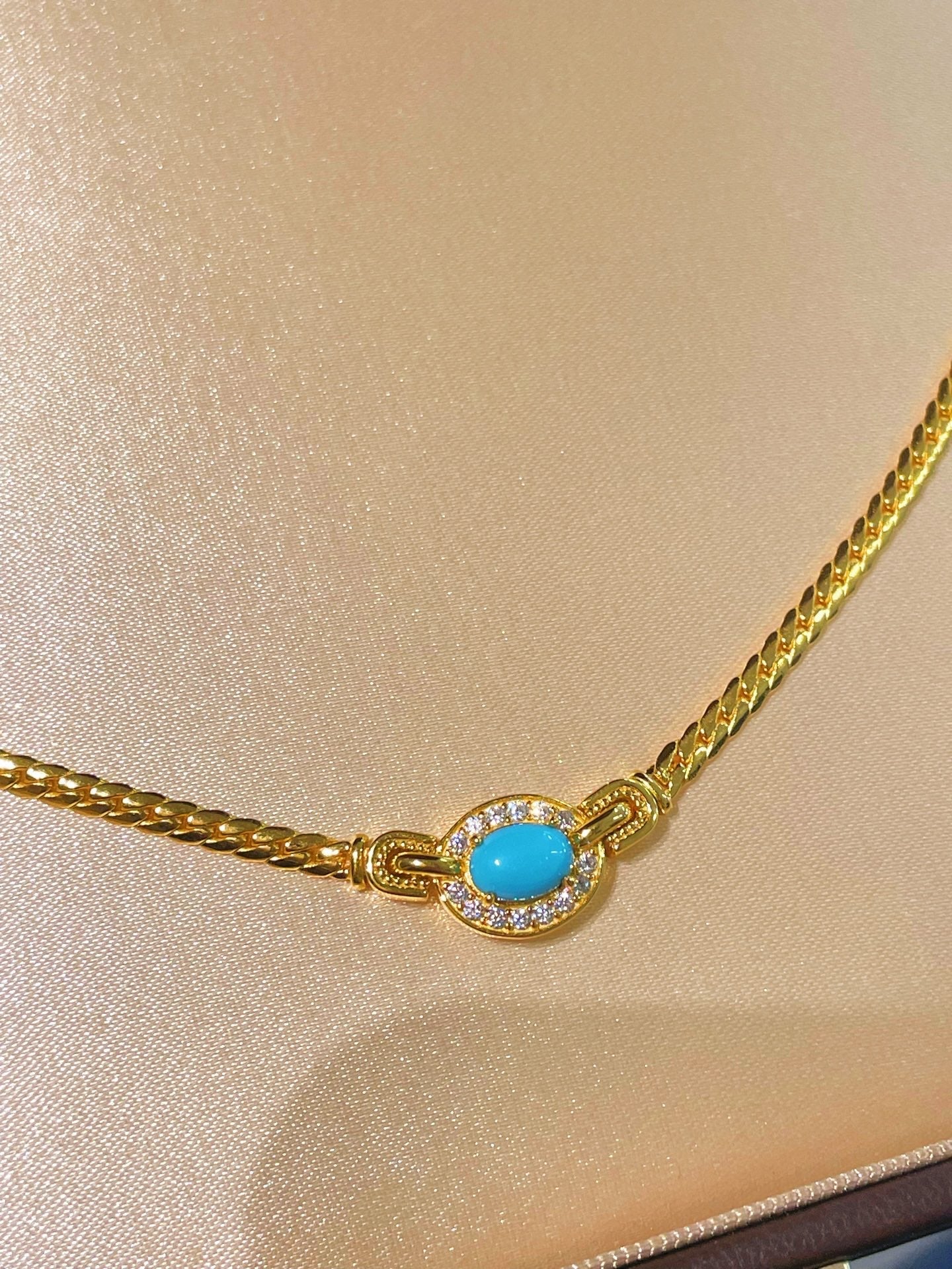 Vintage Turquoise Filigree Choker Necklace - floysun