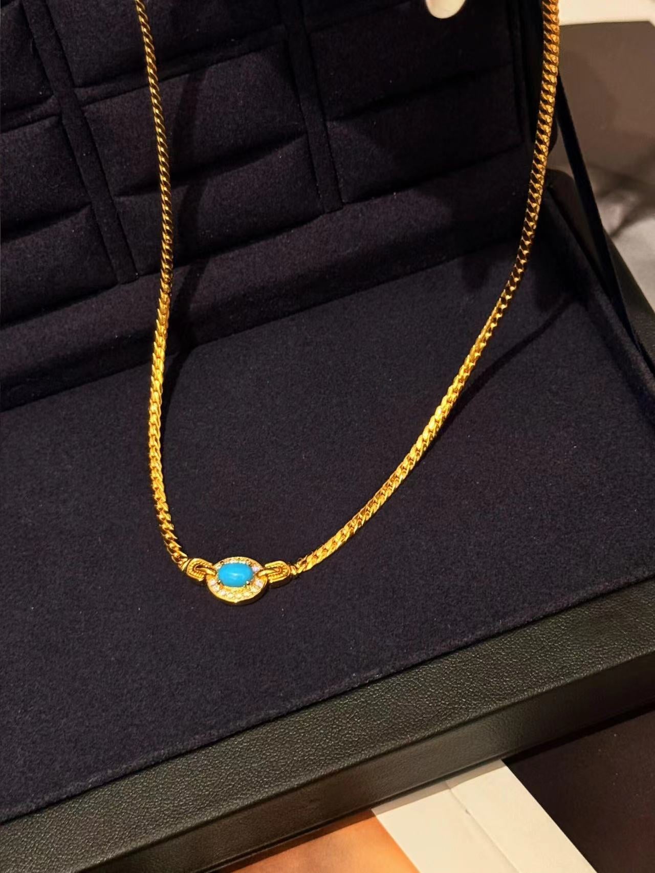 Vintage Turquoise Filigree Choker Necklace - floysun