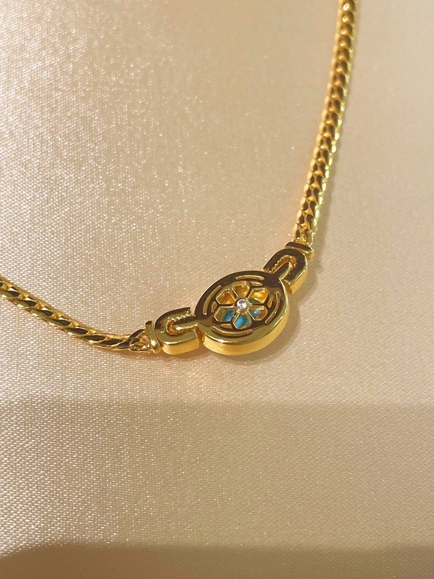 Vintage Turquoise Filigree Choker Necklace - floysun