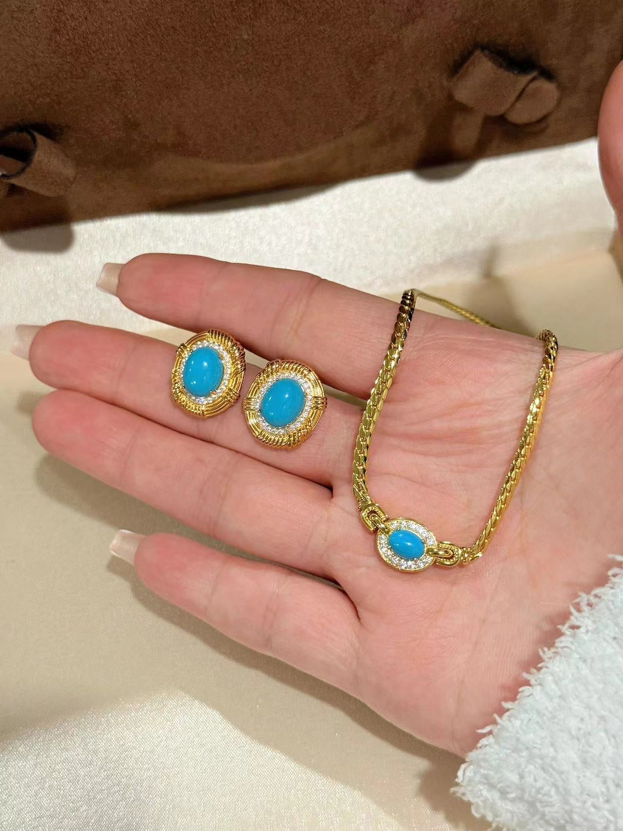 Vintage Turquoise Filigree Choker Necklace - floysun