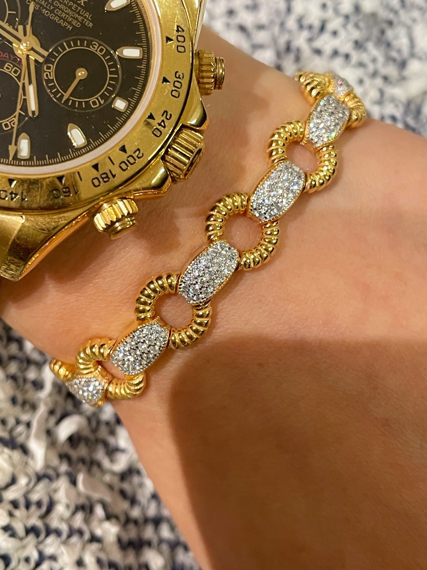 Vintage Weave Circle Pavé Bracelet - floysun