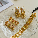 Vintage Wide Version Chain Long Earring - floysun