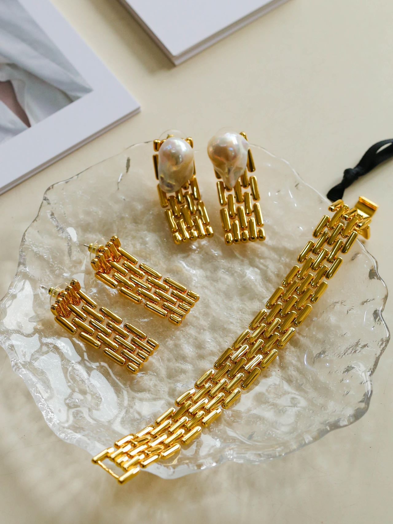 Vintage Wide Version Chain Long Earring - floysun