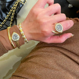 Vintage Zagiram Snake Coin Cuff Bracelet - floysun