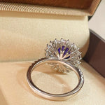 Violet Sapphire & Pink Diamond Halo Statement Ring - floysun