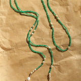 Vital Harmony Green Agate & Pearl Necklace - floysun