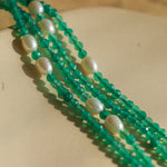 Vital Harmony Green Agate & Pearl Necklace - floysun