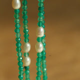 Vital Harmony Green Agate & Pearl Necklace - floysun