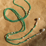 Vital Harmony Green Agate & Pearl Necklace - floysun