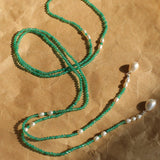 Vital Harmony Green Agate & Pearl Necklace - floysun