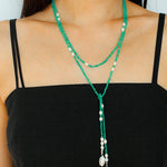 Vital Harmony Green Agate & Pearl Necklace - floysun