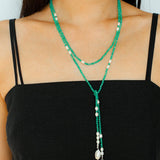 Vital Harmony Green Agate & Pearl Necklace - floysun