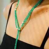 Vital Harmony Green Agate & Pearl Necklace - floysun