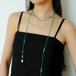 Vital Harmony Green Agate & Pearl Necklace - floysun