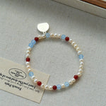 Waltz in Color Red & Blue Agate Pearl Bracelet - floysun