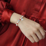 Waltz in Color Red & Blue Agate Pearl Bracelet - floysun