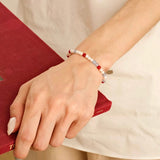 Waltz in Color Red & Blue Agate Pearl Bracelet - floysun