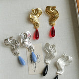 Wave Ripple Agate Drop Earrings - floysun
