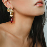 Wave Ripple Agate Drop Earrings - floysun