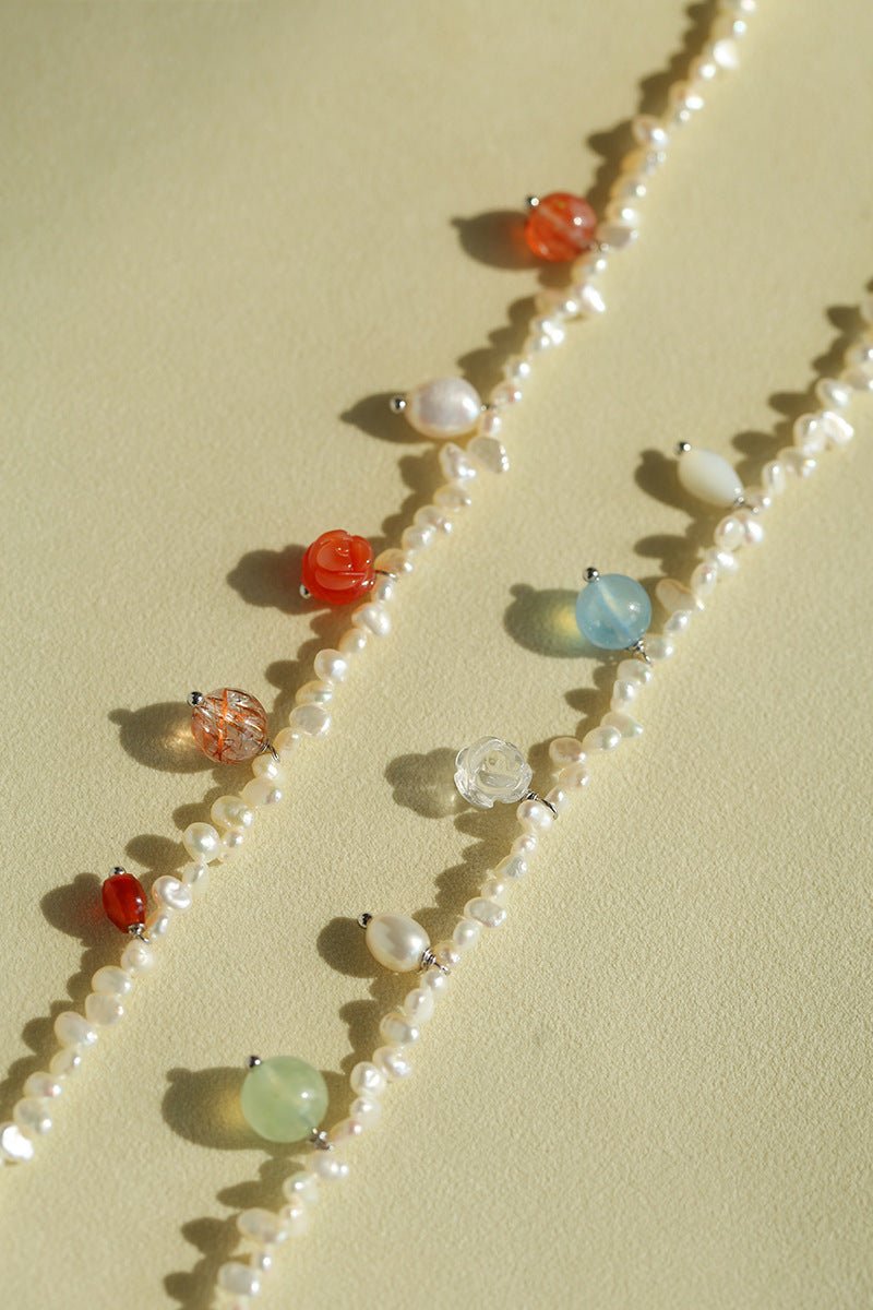 Whimsical Baroque Pearl Charm Necklace - floysun