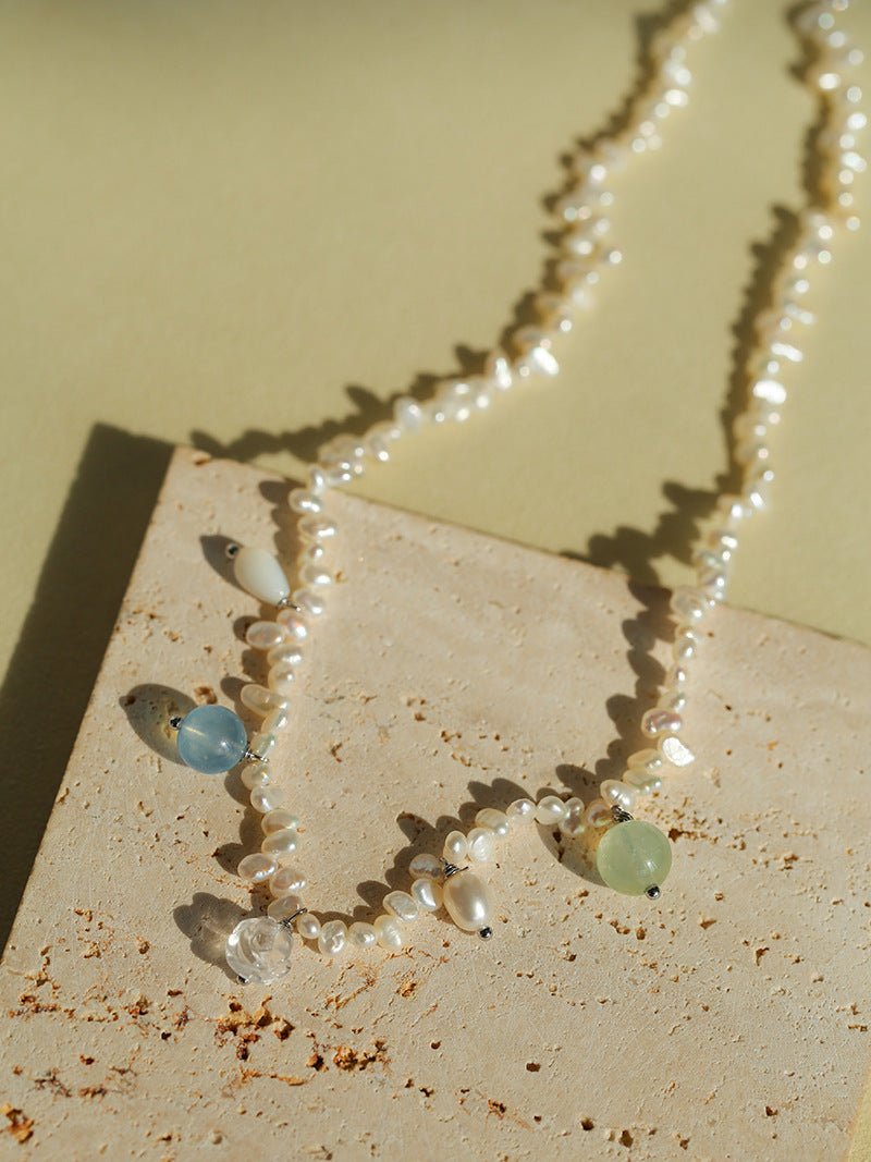 Whimsical Baroque Pearl Charm Necklace - floysun