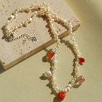 Whimsical Baroque Pearl Charm Necklace - floysun