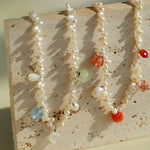 Whimsical Baroque Pearl Charm Necklace - floysun