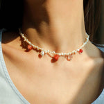 Whimsical Baroque Pearl Charm Necklace - floysun