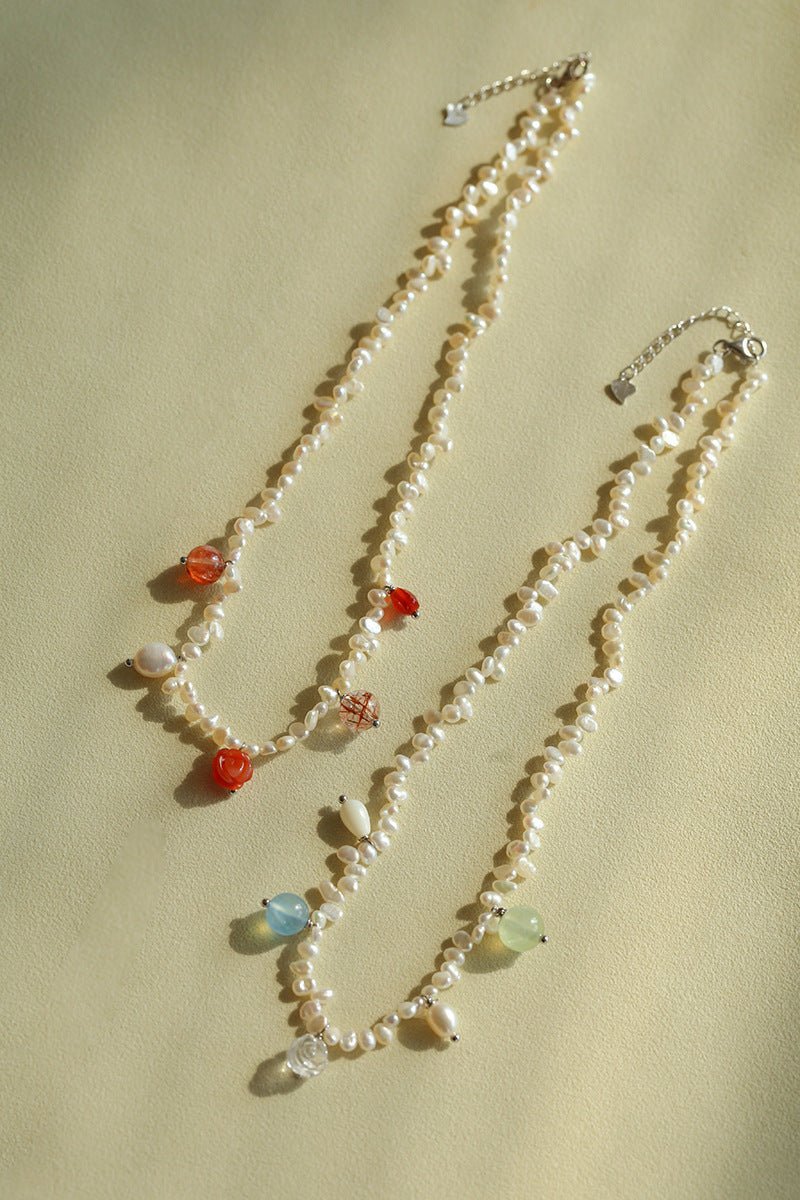 Whimsical Baroque Pearl Charm Necklace - floysun