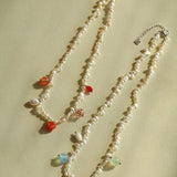 Whimsical Baroque Pearl Charm Necklace - floysun