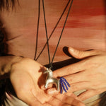 Whimsical Pony Charm Necklace – Adjustable Woven Cord with Glass Bead Tail - floysun