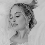 Whisper of Lace Bridal Pearl Earrings - Silver - floysun