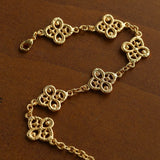 Whisper of Lace Embroidered Floral Bracelet - Gold - floysun