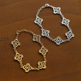 Whisper of Lace Embroidered Floral Bracelet - Gold - floysun