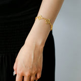 Whisper of Lace Embroidered Floral Bracelet - Gold - floysun