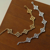 Whisper of Lace Embroidered Floral Bracelet - Gold - floysun