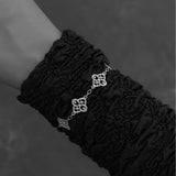 Whisper of Lace Embroidered Floral Bracelet - Silver - floysun