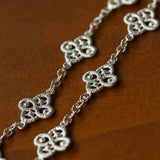 Whisper of Lace Embroidered Floral Bracelet - Silver - floysun