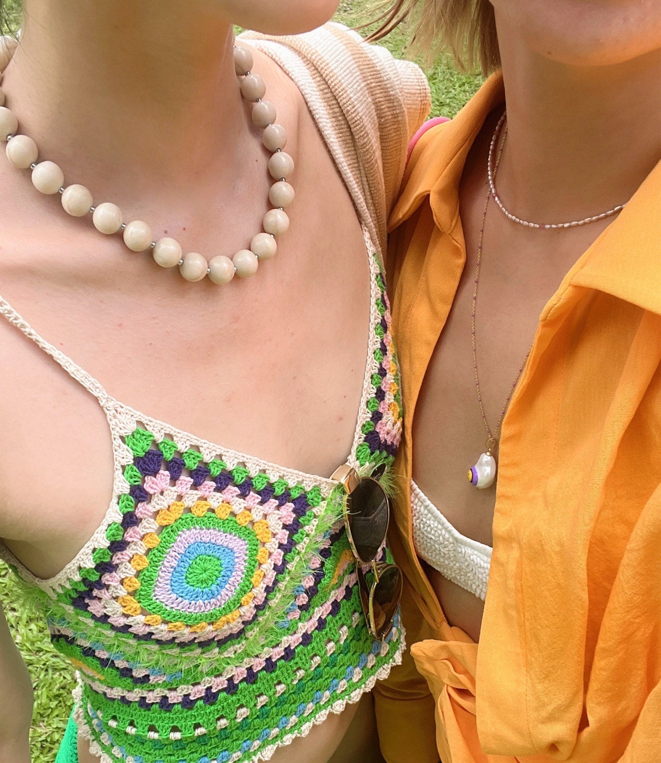 White Fossil Beaded Necklace - floysun
