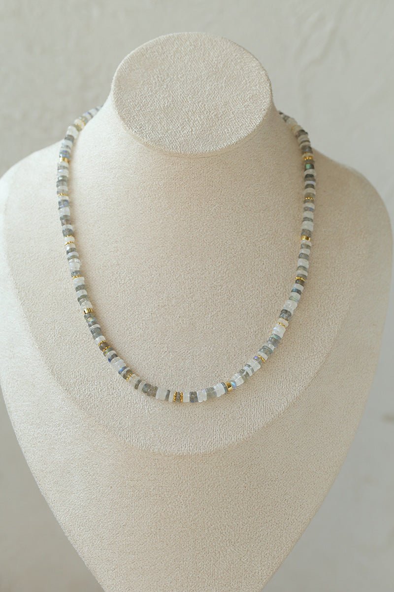White Moonstone Beads Necklace - floysun
