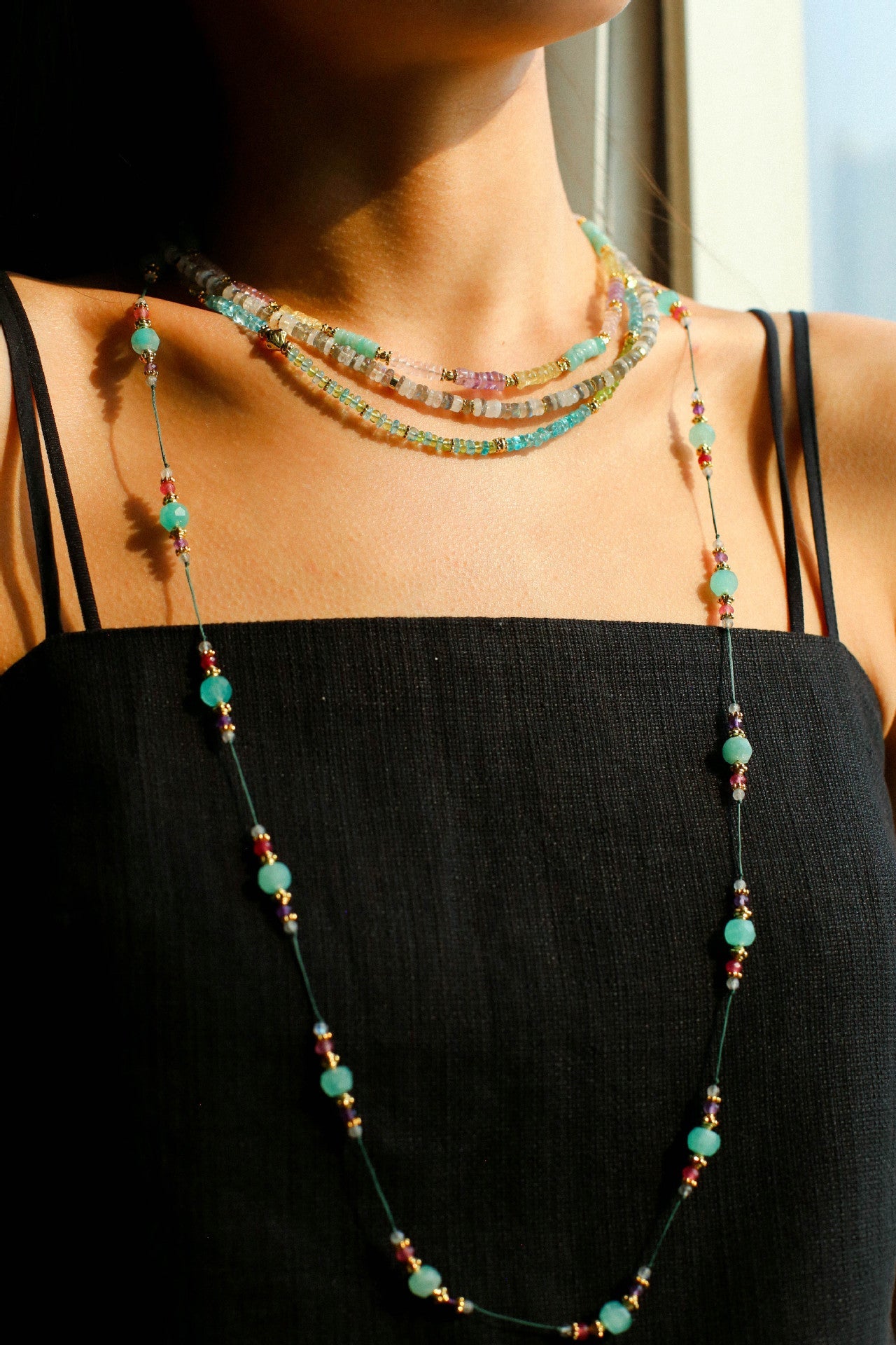 White Moonstone Beads Necklace - floysun
