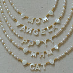 White Mother of Pearl Custom Name Pearl Necklace - floysun