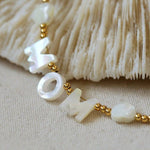 White Mother of Pearl Custom Name Pearl Necklace - floysun