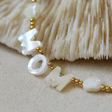 White Mother of Pearl Custom Name Pearl Necklace - floysun