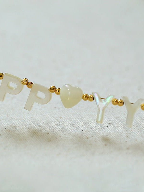 White Mother of Pearl Custom Name Pearl Necklace - floysun